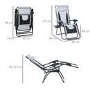 Outsunny Zero Gravity Lounger Folding Recliner Chair w/ Cup Holder Padded Pillow