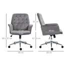 Vinsetto Swivel Computer Chair w/ Arm Modern Style Tufted Home Office Deep Grey