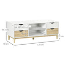 HOMCOM TV Cabinet Stand with 4 Drawers and Storage Shelf for Living Room