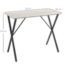 HOMCOM 120 cm Rectangular Breakfast Bar Table for 4 People, Steel Legs, White