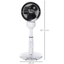 HOMCOM 28 Inch Height Adjustable Air Circulator Fan 70° Oscillating 9 Setting