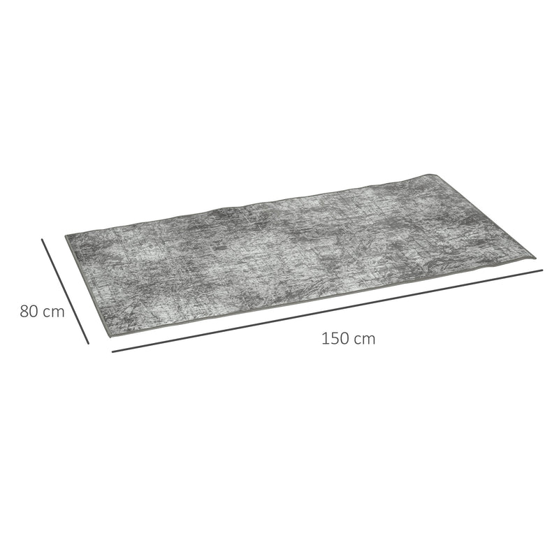 HOMCOM Grey Rug, Modern Abstract Carpet for Living Room Bedroom, 150 x 80cm