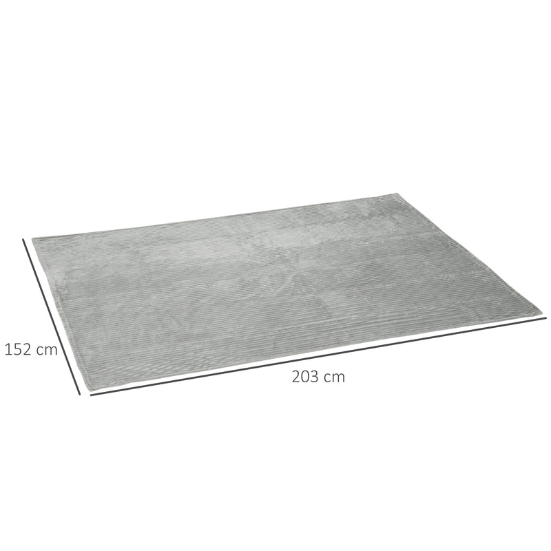 HOMCOM Flannel Fleece Blanket Double Size Throw Blanket for Bed 203x152cm Grey