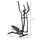 HOMCOM Elliptical Cross Trainer w/ Adjustable Resistance, LCD Monitor, Wheels