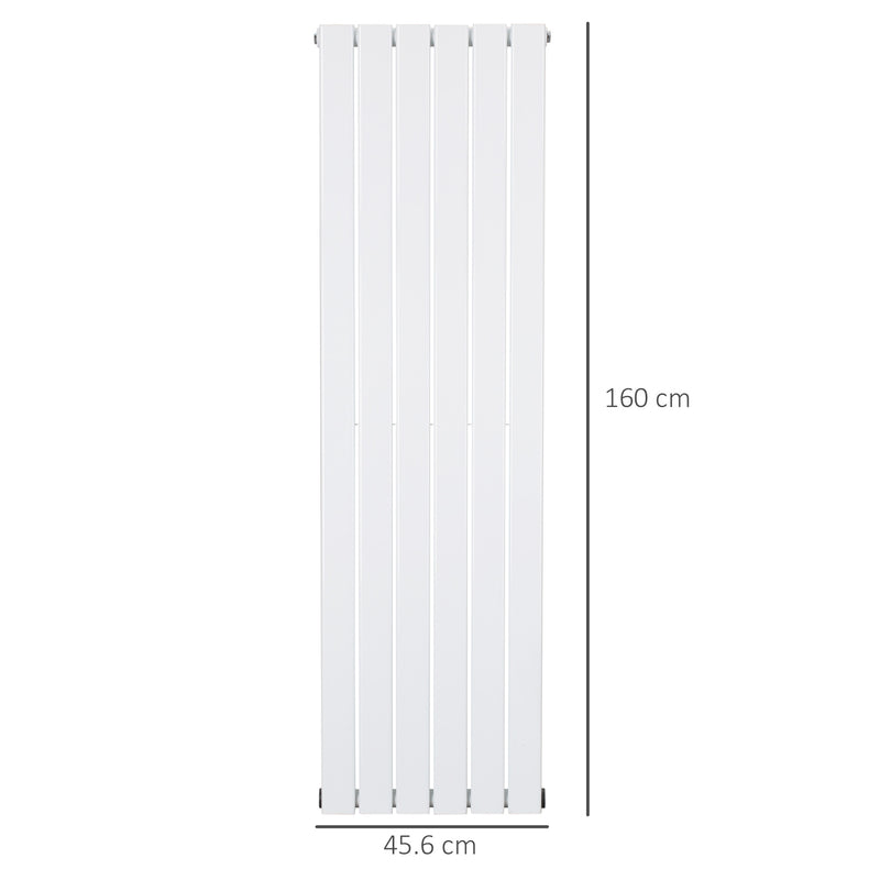 HOMCOM 46 x 160cm Double Panel Vertical Radiator, Water-filled Heater, White