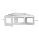 Outsunny 3 x 6m Heavy Duty Gazebo Marquee Party Tent with Storage Bag White