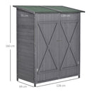 Outsunny Garden Storage Shed Tool Organizer w/ Table, 139x75x160cm, Grey