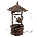 Outsunny Wood Garden Wishing Well Fountain Barrel Waterfall with Pump for Garden