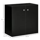 HOMCOM Freestanding Storage Cabinet w/ Two Shelves Wooden Sideboard - Black