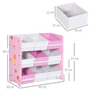 ZONEKIZ Storage Unit W/9 Removable Storage Baskets for Nursery Playroom, Pink