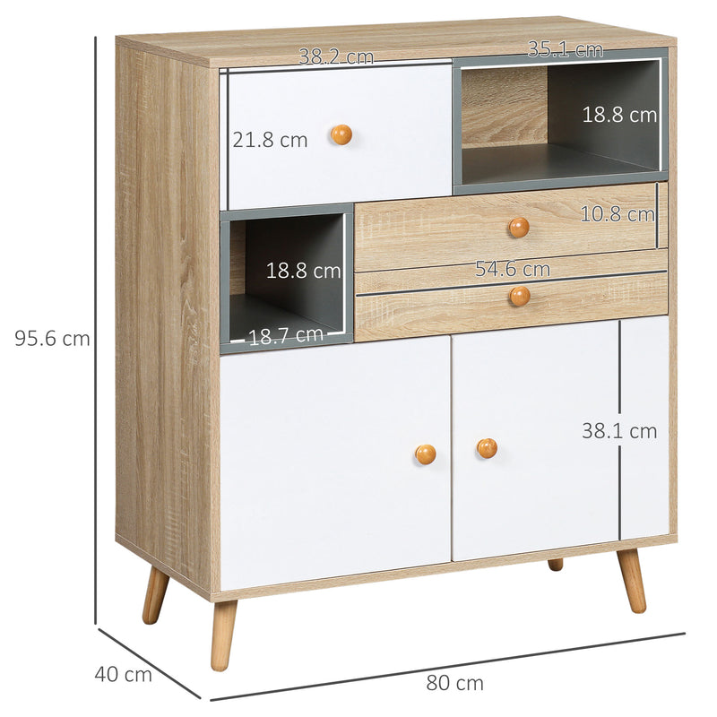 HOMCOM Modern Sideboard, Storage Cabinet, Free Standing Accent Cupboard