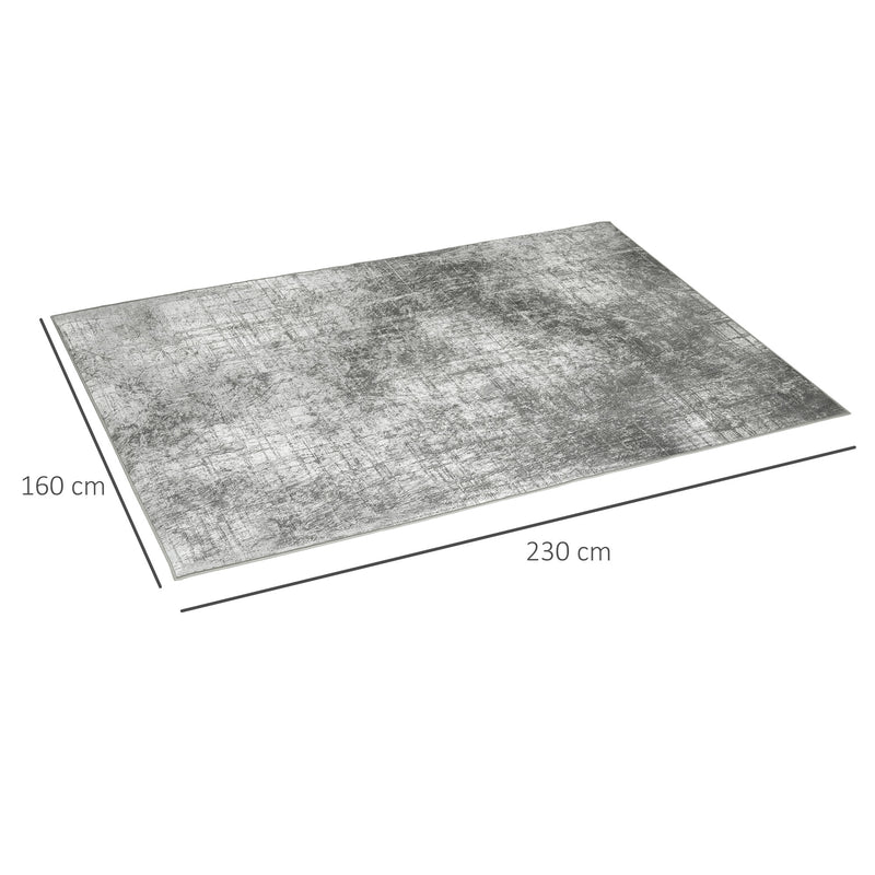 HOMCOM Grey Rug, Modern Abstract Carpet for Living Room Bedroom, 230 x 160cm