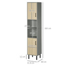 kleankin Tall Bathroom Storage Cabinet, Slim Floor Cabinet for Living Room
