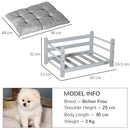 PawHut 65cm Raised Pet Bed Elevated Dog bed For Small Sized Dogs Cushion