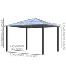 Outsunny 3 x 3.6(m) Aluminium Hardtop Gazebo Canopy w/ Polycarbonate Top