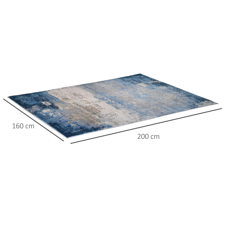 HOMCOM Blue Large Area Rug, Render Carpet for Living Room Bedroom, 160x200cm