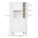 HOMCOM Freestanding Kitchen Storage Unit Cupboard Cabinets Drawers  Shelf