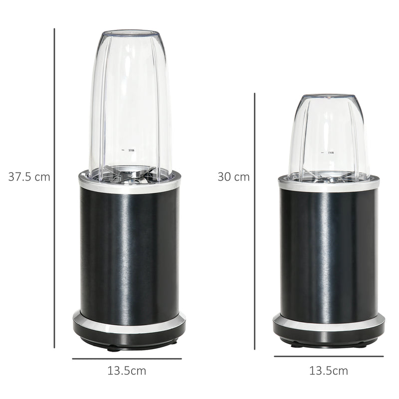 HOMCOM Countertop Blender 1000W Smoothie Maker with 0.7L and 0.35L Mix Cup
