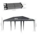 Outsunny 3 x 6 m Pop Up Gazebo Patio Party Event Heavy Duty Canopy Black