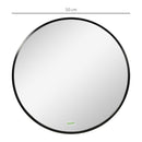 kleankin Round Bathroom Mirror, Modern Wall Mirror Aluminium Frame, 50x50 cm