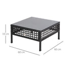 Outsunny Outsunny Rattan Coffee End Table Garden Outdoor Furniture Square Wicker