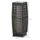 Outsunny Outdoor Rattan Solar Lantern wtih Auto On/Off Solar Powered LED Lights
