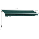 Outsunny Garden Sun Shade Canopy Retractable Awning, 3.5 x 2.5m, Dark Green