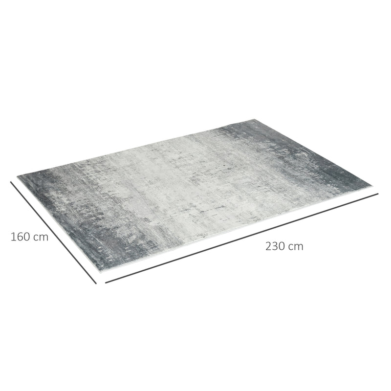 HOMCOM Grey Rug Modern Ink Render Carpet for Living Room, Bedroom, 230 x 160cm