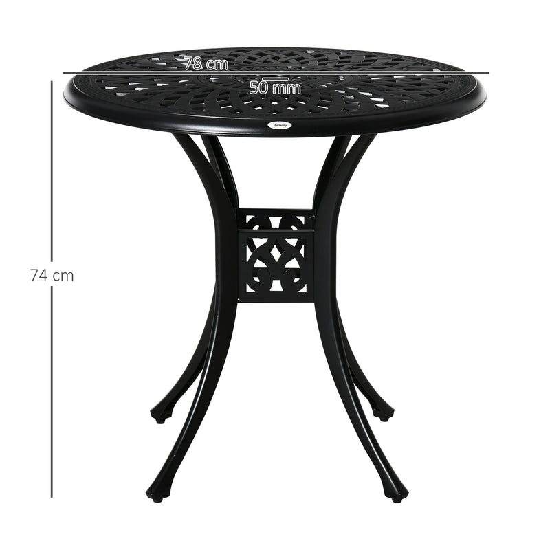 Outsunny Garden Dining Table - Black