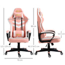 Vinsetto Racing Gaming Chair w/ Lumbar Support, Gamer Office Chair, Pink White