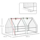 Outsunny Mini Small Greenhouse with Steel Frame & PE Cover & Window, White