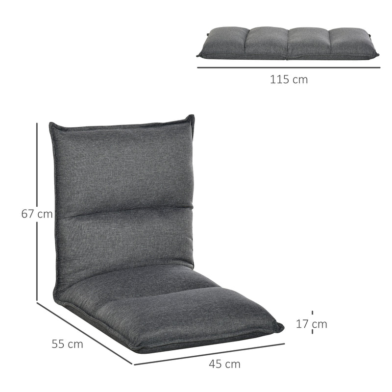 HOMCOM Foldable Padded Sofa with Adjustable Backrest Thick Seat Cushion Lounge