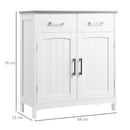 kleankin Freestanding Bathroom Cabinet with 2 Drawers 2 Doors Adjustable Shelf