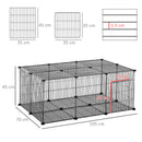 PawHut DIY Pet Playpen Cage 22 Piece w/Door Bunny Chinchilla Hedgehog Guinea Pig