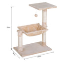 PawHut Cat Activity Tree Kitten Play Tower Palace Two-Tier Scratching Beige