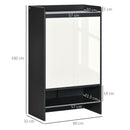 HOMCOM Modern Storage Cabinet with High Gloss White Doors for 15 Pairs of Shoes