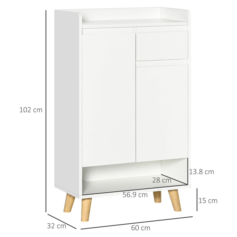 HOMCOM Sideboard Storage Cabinet, Accent Cupboard with Drawer for Hallway White
