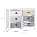 HOMCOM Chest of Drawers, 6 Drawer Unit Storage Chest Bedroom Living Room