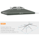 Outsunny 3x4m Gazebo Replacement Roof Canopy 2 Tier Top UV Cover Patio Deep Grey