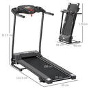 HOMCOM Foldable Motorised Treadmill, Indoor Running Machine w/ LCD Display