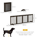 PawHut Pet Gate 4 Panel Wooden Dog Barrier Folding Fence w/ Support Feet