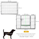 PawHut Heavy Duty Dog Pen with 2 Doors, 16 Panels Dog Playpen Puppy Pen, 60H cm