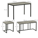 HOMCOM Dining Table Set, Concrete Effect  Table and Chairs for 4 People, Grey