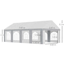 Outsunny 8 x 4m Party Tent, Marquee Gazebo with Sides, Windows and Double Doors