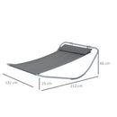 Outsunny Single Texteline Outdoor Hammock Bed Patio Sun LoungerRocker Grey