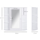 HOMCOM Wall Mounted Bathroom Cabinet w/ Mirror Single Door Storage Shelves