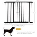 PawHut Pressure Fitted Pet Dog Safety Gate Metal Fence 76 cm Tall, Black