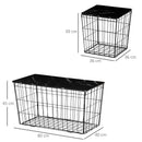 HOMCOM Side Table Set of 2, Modern Coffee End Bedside Storage Tables Black