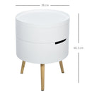 HOMCOM Side Coffee Table End Desk Night Stand Storage w/ Detachable Tray , White