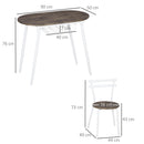 HOMCOM Dining Table and Chairs Set of 3, Oval Kitchen Table with 2 Chairs